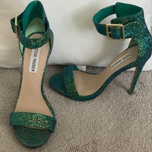 Aqua blue/green Steve Madden shoes.